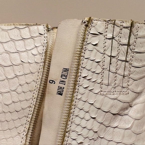 Jeffrey Campbell Pure White Flynn Snakeskin Cowboy Boots👢 🤠 Size 9 - Picture 4 of 11